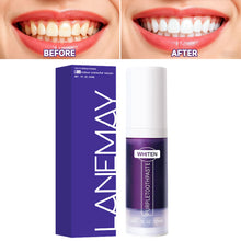 Load image into Gallery viewer, Purple Teeth Whitening Toothpaste Remove Plaque Stains Cleaning Oral Hygiene Dental Bleach Tools Fresh Breath Teeth Care