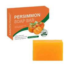 Load image into Gallery viewer, Persimmon Cleansing Soap Bar Body Care Face Wash Exfoliating Soap Fruit Deep Cleansing Handmade Facial Shower Soap