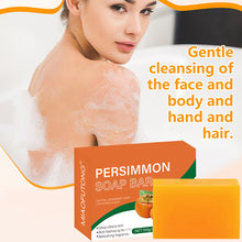 Load image into Gallery viewer, Persimmon Cleansing Soap Bar Body Care Face Wash Exfoliating Soap Fruit Deep Cleansing Handmade Facial Shower Soap