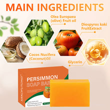 Load image into Gallery viewer, Persimmon Cleansing Soap Bar Body Care Face Wash Exfoliating Soap Fruit Deep Cleansing Handmade Facial Shower Soap