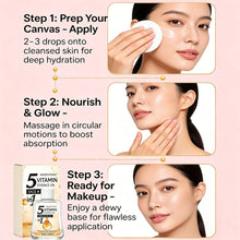 Load image into Gallery viewer, 5 in 1 Vitamin Facial Essence Oil Face Neck Hydrating Moisturizing Nourish Skin Boost Radiance Brighten Facial Vitamin Essence
