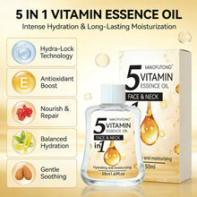 Load image into Gallery viewer, 5 in 1 Vitamin Facial Essence Oil Face Neck Hydrating Moisturizing Nourish Skin Boost Radiance Brighten Facial Vitamin Essence