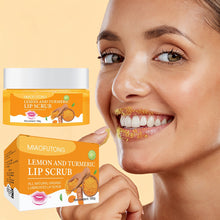 Load image into Gallery viewer, Turmeric Lemon Lip Scrub Gentle Exfoliator Remove Dead Skin Reduce Fine Lines Moisturizing & Nourishing Care for Dry Chapped Lip