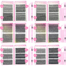 Load image into Gallery viewer, 640pcs Wispy Lashes Book Lash Extension Kit Fluffy Clusters Eyelash Volume Fans DIY Individual Eyelashes Tweezers Tools Set
