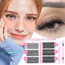 Load image into Gallery viewer, 640pcs Wispy Lashes Book Lash Extension Kit Fluffy Clusters Eyelash Volume Fans DIY Individual Eyelashes Tweezers Tools Set