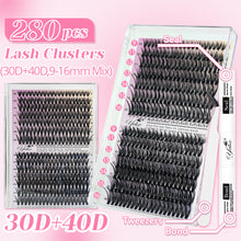Load image into Gallery viewer, DIY Lash Extension Kit Individual Cluster False Eyelashes Mix Women Eyelashes Full Set Tweezers Lash Bond Seal Lashes Kit