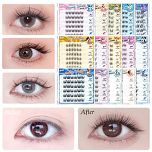 Load image into Gallery viewer, DIY Clusters Lashes False Eyelashes Fox-style Glue-free Self Adhesive Eyelashes 6 Rows U-shaped False Eyelashes Makeup Tool