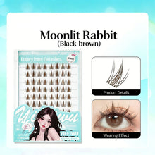 Load image into Gallery viewer, 10rows Versatile No-Glue False Lashes Single Clusters No-Glue Lash Book Sunflower Black Brown Natural Curly Makeup Eyelashes