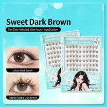 Load image into Gallery viewer, 10rows Versatile No-Glue False Lashes Single Clusters No-Glue Lash Book Sunflower Black Brown Natural Curly Makeup Eyelashes