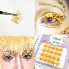 Load image into Gallery viewer, Colorful Individual Lashes Natural Wispy Segmented False Eye Lashes Extension Cluster Eyelash Red Purple White Blue Purple