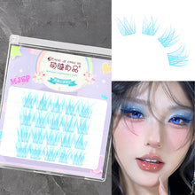 Load image into Gallery viewer, Colorful Individual Lashes Natural Wispy Segmented False Eye Lashes Extension Cluster Eyelash Red Purple White Blue Purple
