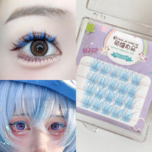 Load image into Gallery viewer, Colorful Individual Lashes Natural Wispy Segmented False Eye Lashes Extension Cluster Eyelash Red Purple White Blue Purple