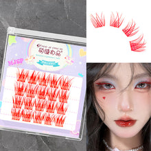 Load image into Gallery viewer, Colorful Individual Lashes Natural Wispy Segmented False Eye Lashes Extension Cluster Eyelash Red Purple White Blue Purple