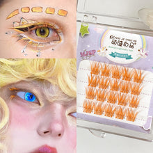 Load image into Gallery viewer, Colorful Individual Lashes Natural Wispy Segmented False Eye Lashes Extension Cluster Eyelash Red Purple White Blue Purple
