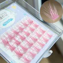 Load image into Gallery viewer, Pink/White/Blue/Purple Segmented Colored Eyelash Clusters Manga Lashes Colored False Eyelashes Natural Long Faux Bunche Makeup