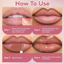 Load image into Gallery viewer, 2 in1 Tapered Gradient Lipliner Pen Nude Brown Mirror Glass Lip Gloss Matte Lip Liner Waterproof Lip Contour Non Stick Makeup