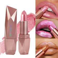 Load image into Gallery viewer, Dark Purple Diamond Metallic Glitter Lipstick Waterproof Long-Lasting Pearlescent Highly Pigmented Lip Tint Sparkling Lip Gloss