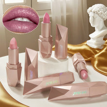 Load image into Gallery viewer, Dark Purple Diamond Metallic Glitter Lipstick Waterproof Long-Lasting Pearlescent Highly Pigmented Lip Tint Sparkling Lip Gloss