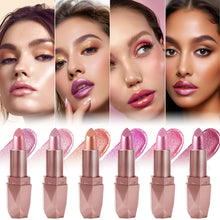 Load image into Gallery viewer, Dark Purple Diamond Metallic Glitter Lipstick Waterproof Long-Lasting Pearlescent Highly Pigmented Lip Tint Sparkling Lip Gloss