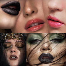 Load image into Gallery viewer, 7 Colors Glitter Lipstick Waterproof Long Lasting Diamond Pearlescent Metallic Lipstick Black Lipgloss Women Lips Halloween
