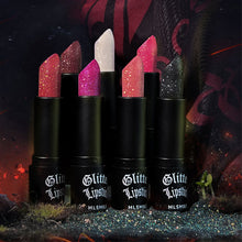 Load image into Gallery viewer, 7 Colors Glitter Lipstick Waterproof Long Lasting Diamond Pearlescent Metallic Lipstick Black Lipgloss Women Lips Halloween