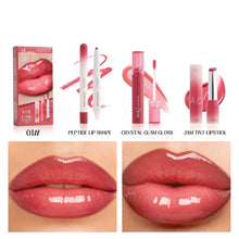 Load image into Gallery viewer, 3Pcs Lip Liner & Water Gloss Lip Tint & Mirror Lipstick Set Long Lasting Non-Sticky Shiny Pearl Moisturizing Makeup Kit