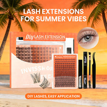 Load image into Gallery viewer, Eyelash Clusters Kit Large Capacity Thick D-curve Wispy Individual Lashes Natural DIY Cluster Eyelash Extensions Makeup Tool