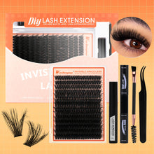 Load image into Gallery viewer, Eyelash Clusters Kit Large Capacity Thick D-curve Wispy Individual Lashes Natural DIY Cluster Eyelash Extensions Makeup Tool