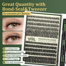 Load image into Gallery viewer, Individual Lashes Mix Length Cluster Lashes D-curve Natural Look DIY Eyelash Extension Kit Volume Lash Clusters Makeup Tools Set