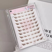 Load image into Gallery viewer, Brown Short False Eyelash Single Cluster Segmented Fox Style Slant Fly Thick Natural Fox Eye Adhesive Free False Eyelash