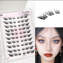 Load image into Gallery viewer, Brown Short False Eyelash Single Cluster Segmented Fox Style Slant Fly Thick Natural Fox Eye Adhesive Free False Eyelash