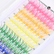 Load image into Gallery viewer, D Curl Colorful DIY Cluster Individual Lashes 6 Colors Mixed Synthetic Eyelashes Natural Segmented Mixed DIY Lashes Extension