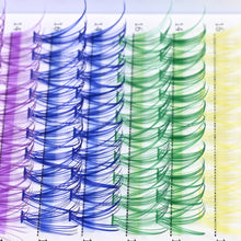 Load image into Gallery viewer, D Curl Colorful DIY Cluster Individual Lashes 6 Colors Mixed Synthetic Eyelashes Natural Segmented Mixed DIY Lashes Extension