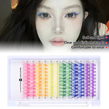 Load image into Gallery viewer, D Curl Colorful DIY Cluster Individual Lashes 6 Colors Mixed Synthetic Eyelashes Natural Segmented Mixed DIY Lashes Extension