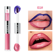 Load image into Gallery viewer, Pearlescent Blue Double Head Tear Off Matte Lip Glaze Waterproof Non Stick Cup Peel Off Lipliner Women Makeup Cosmetics