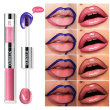 Load image into Gallery viewer, Pearlescent Blue Double Head Tear Off Matte Lip Glaze Waterproof Non Stick Cup Peel Off Lipliner Women Makeup Cosmetics
