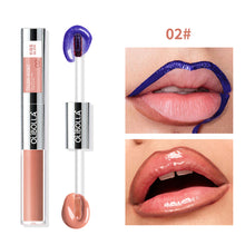 Load image into Gallery viewer, Pearlescent Blue Double Head Tear Off Matte Lip Glaze Waterproof Non Stick Cup Peel Off Lipliner Women Makeup Cosmetics