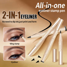 Load image into Gallery viewer, 2 in 1 Seal Eyeliner Liquid Eyeliner Pen Fast Drying Non Smudging Waterproof Sweat Resistan Eyeliner Stamp Pen Makeup Cosmetic
