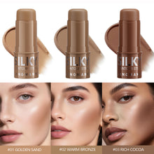 Load image into Gallery viewer, 3 Colors Contour Stick Cream Bronzer Highlighter for Face Sculpting Matte Finishing Waterproof Long Lasting Blendable Natural Look Makeup Set