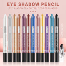 Load image into Gallery viewer, 12 Colors Eyeshadow Stick Waterproof Long Lasting Eye Shadow Pencil Creamy Shimmer Matte Eyeshadow Makeup Set with Sharpener i