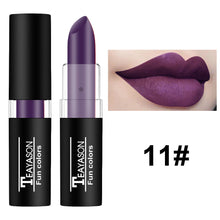 Load image into Gallery viewer, Black White Green Purple Lipstick Matte Gothic Halloween Vampire Lipstick Long Lasting Waterproof Dark Black Lipstick for Cosplay Party