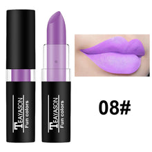 Load image into Gallery viewer, Black White Green Purple Lipstick Matte Gothic Halloween Vampire Lipstick Long Lasting Waterproof Dark Black Lipstick for Cosplay Party