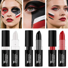 Load image into Gallery viewer, Black White Green Purple Lipstick Matte Gothic Halloween Vampire Lipstick Long Lasting Waterproof Dark Black Lipstick for Cosplay Party