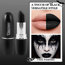 Load image into Gallery viewer, Black Lipstick Matte Gothic Halloween Vampire Lipstick Long Lasting Waterproof Dark Black Lipstick for Cosplay Party