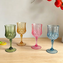 Load image into Gallery viewer, Elegant Diamond Pattern Imitation Glass Plastic Goblets Shatterproof Champagne Red Wine Cups For Wedding Party