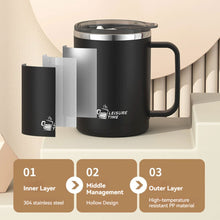 Load image into Gallery viewer, Double Layer 304 Stainless Steel Coffee Mug With Handle Leak Proof Insulated Drinkware For Students Adults