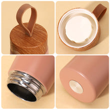 Load image into Gallery viewer, New Style Portable Handheld Stainless Steel Thermos Cup Creative Wood Grain Cover For Outdoor Travel Camping