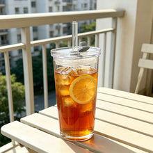 Load image into Gallery viewer, Korean Style Transparent Square Heat Resistant Glass Mug With Lid Multipurpose Drinkware For Daily Beverages
