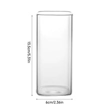 Load image into Gallery viewer, Korean Style Transparent Square Heat Resistant Glass Mug With Lid Multipurpose Drinkware For Daily Beverages