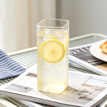 Load image into Gallery viewer, Korean Style Transparent Square Heat Resistant Glass Mug With Lid Multipurpose Drinkware For Daily Beverages